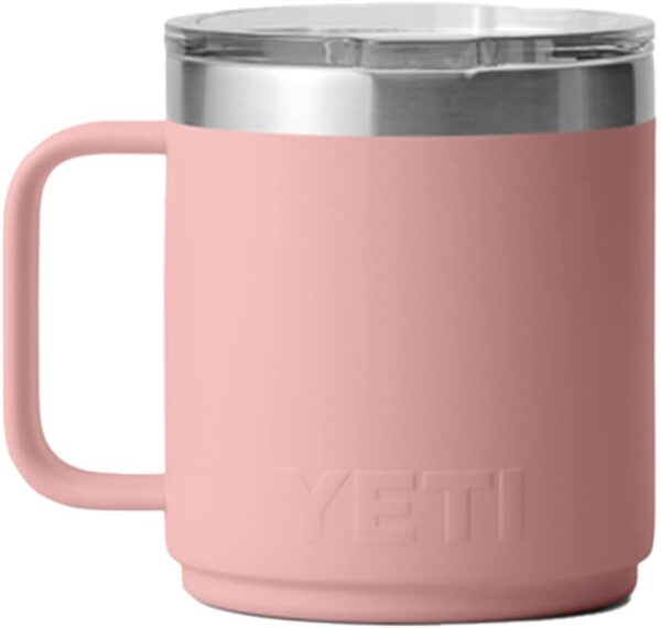 YETI Rambler 10 oz Stackable Mug, Stainless Steel, Vacuum Insulated with MagSlider Lid, Sandstone Pink - Image 2