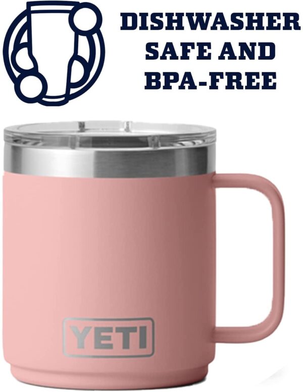 YETI Rambler 10 oz Stackable Mug, Stainless Steel, Vacuum Insulated with MagSlider Lid, Sandstone Pink - Image 5