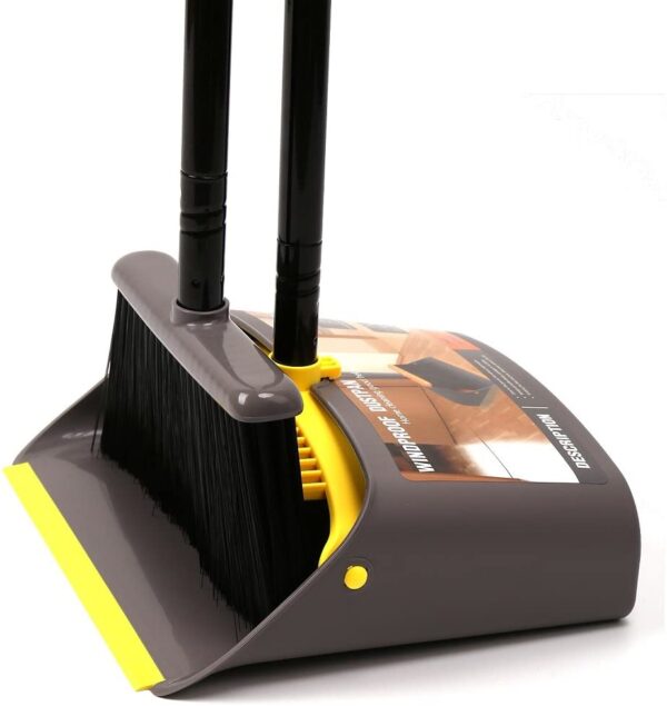 Broom and Dustpan Set for Home/Dustpan and Broom Combo Set,Standing Dustpan Dust Pan