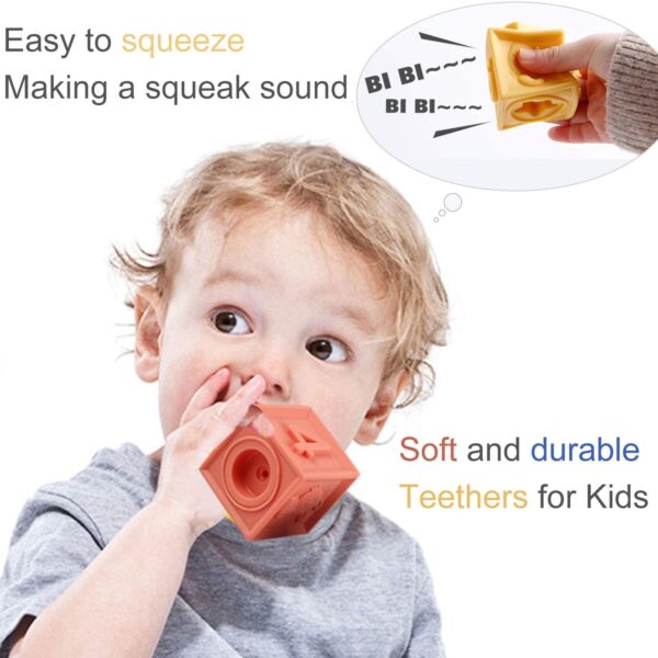Mini Tudou Baby Blocks Soft Building Blocks Baby Toys Teethers Toy Educational Squeeze Play with Numbers - Image 5