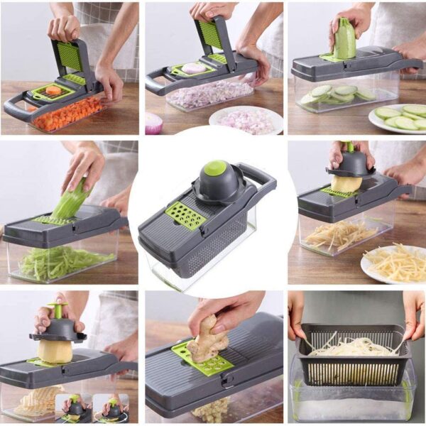 Slicer - Newest Design Vegetable Chopper, 11 in 1  Slicer Adjustable Vegetable Cutter - Image 4