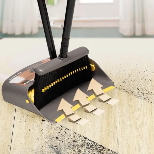 Broom and Dustpan Set for Home/Dustpan and Broom Combo Set,Standing Dustpan Dust Pan - Image 6