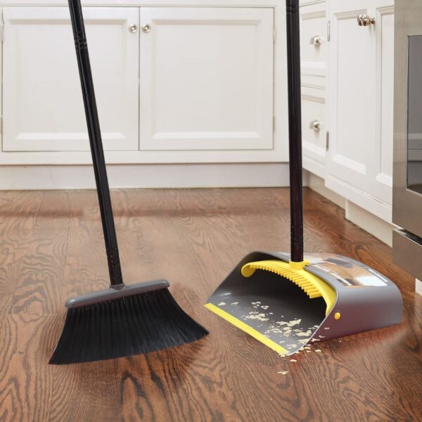 Broom and Dustpan Set for Home/Dustpan and Broom Combo Set,Standing Dustpan Dust Pan - Image 5