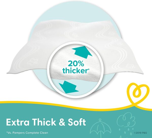 Baby Wipes, Pampers Sensitive Water Based Baby Diaper Wipes, Hypoallergenic and Unscented - Image 3