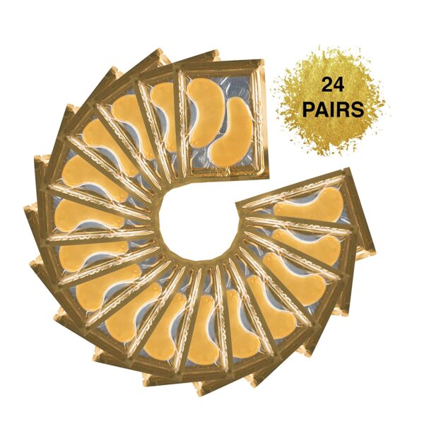 Eye Mask for Puffy Eyes - Dark Circles Under Eye Bags Treatment - 24k Gold Anti-Aging Under Eye Patches - Image 4