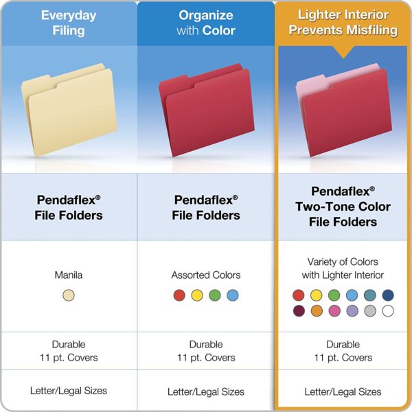 File Folders, Letter Size, Assorted Colors - Image 3