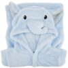 Hudson Baby Unisex Baby Plush Animal Face Robe, Blue Elephant, One Size, 0-9 Months